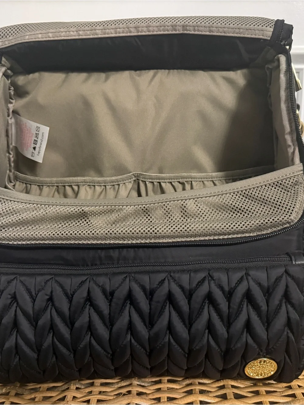 Happ Levy Baby Bag Backpack – Black with Gold-Tone Hardware